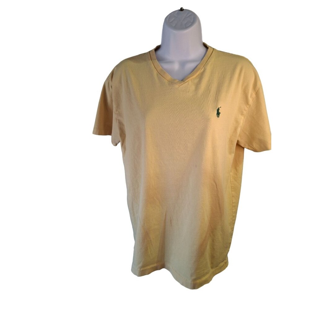 Polo Ralph Lauren TShirt Men S Yellow VNeck Pony Logo Y2K Preppy Classicore